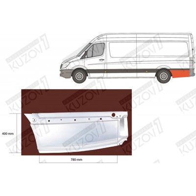 Крыло Заднее (левое) 4300 Мм Polcar для Mercedes Sprinter 2006-2013 - фото